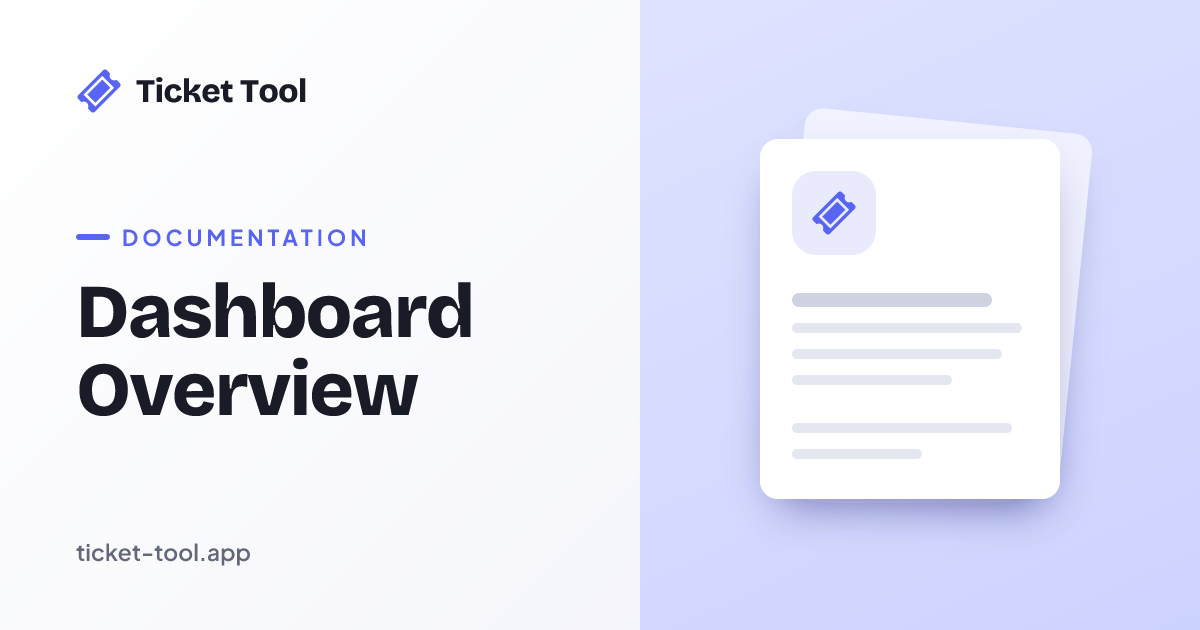 Dashboard Overview | Ticket Tool