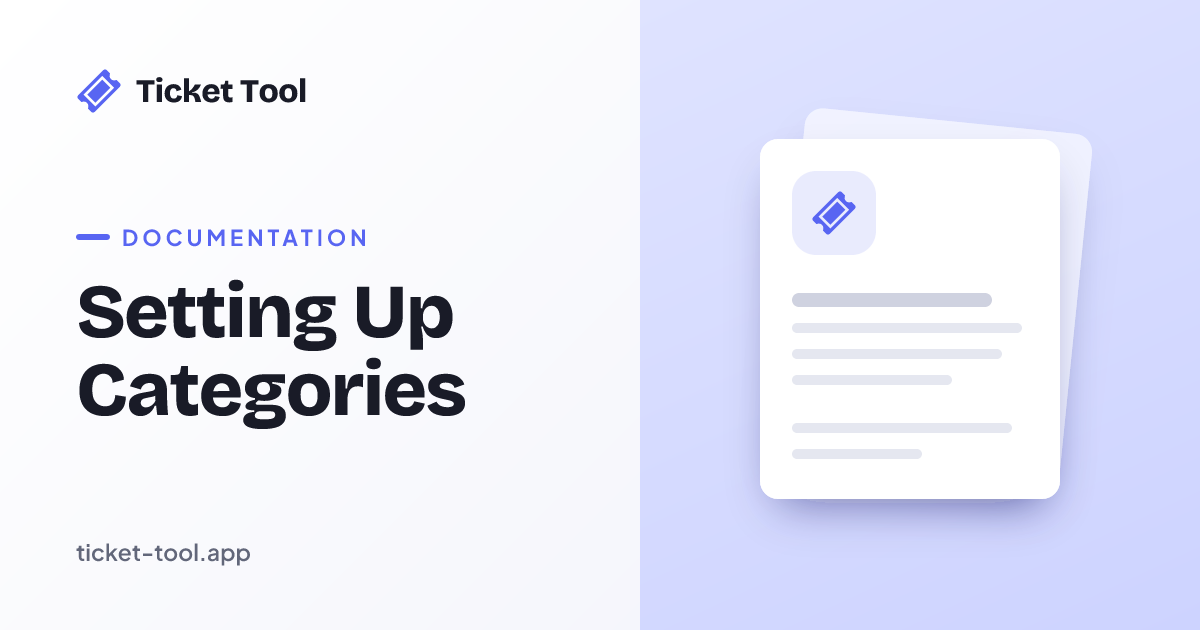 Setting Up Categories | Ticket Tool