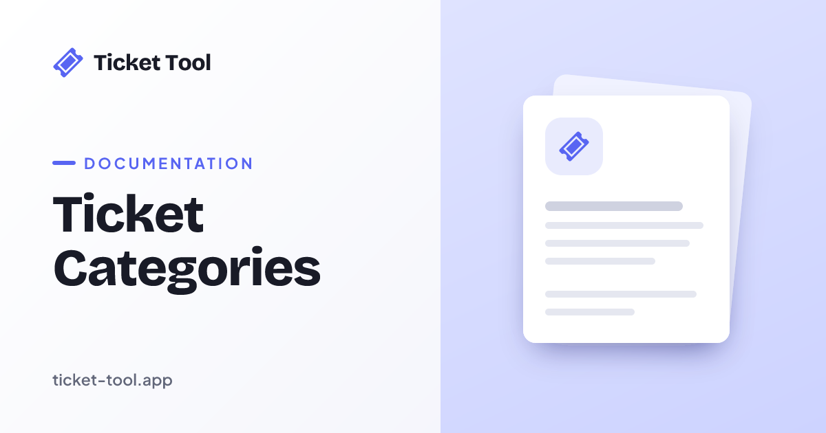 Ticket Categories | Ticket Tool