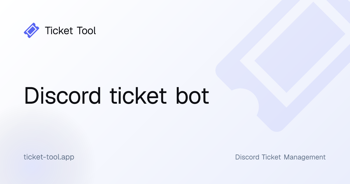 Discord Ticket Bot & AI Support System